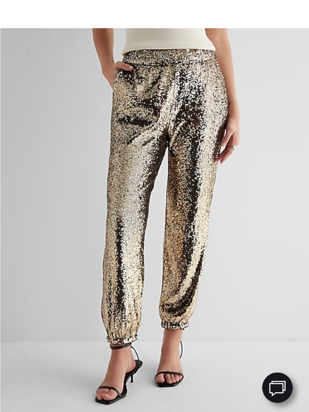 Women’s gold sequin joggers- NWT